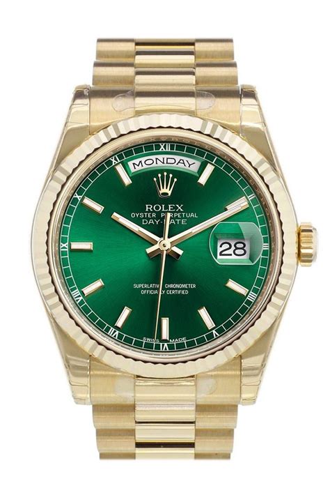 rolex 36 green|rolex 36 day date president.